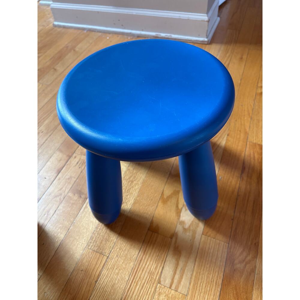 Set of 2 Vintage IKEA 1990s MAMMUT Blue Four Legged Stools rare ! Fast shipping - Picture 4 of 10